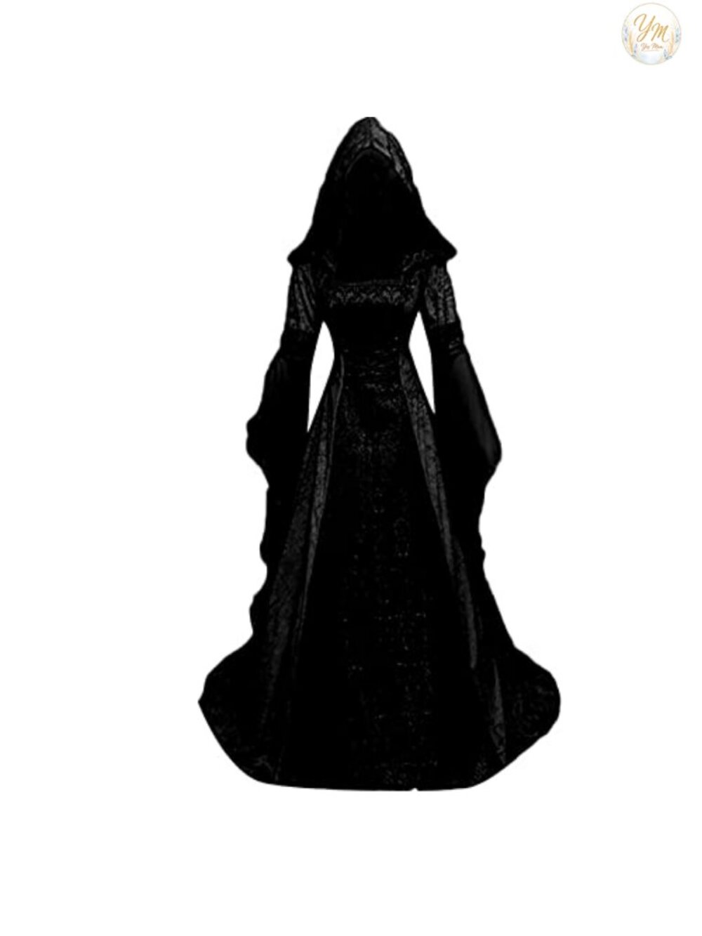 Womens Hooded Gothic Witch Dress Velvet Silk Renaissance Vampire Costume